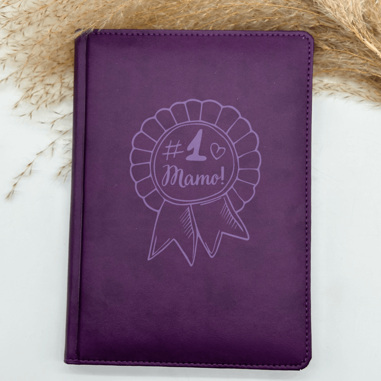 Подарунок татові - Блокнот з індивідуальним написом фіолетовий
