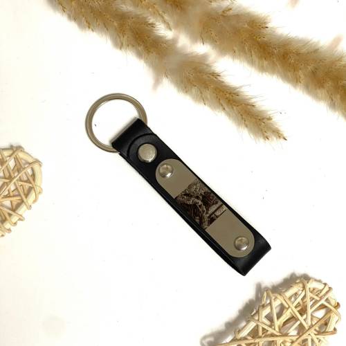 Романтичний Подарунок Чоловіку, Персоналізований Брелок Шкіряний з гравіюванням фото