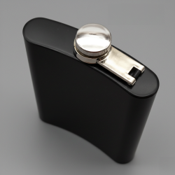 Фляга для Напоїв 236 мл Чорна з Нержавіючої Сталі з Персоналізованим Гравіюванням