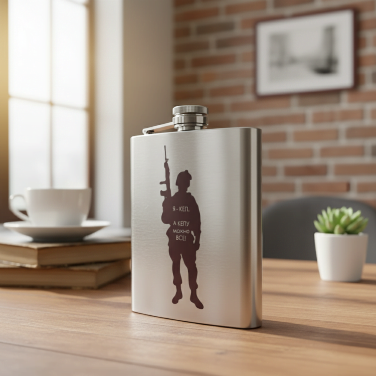 Фляга з нержавійки з гравіюванням "Я КЕП" 530 мл m39.com.ua Фляга з нержавійки з гравіюванням "Я КЕП" 530 мл