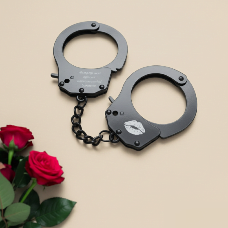 Подарунок Коханій Людині - Наручники з Персоналізованим Написом m39.com.ua Подарунок Коханій Людині - Наручники з Персоналізованим Написом