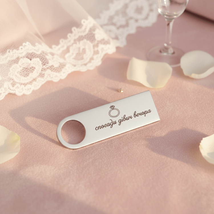 Металева флешка для фото та спогадів дівич-вечора m39.com.ua Металева флешка для фото та спогадів дівич-вечора