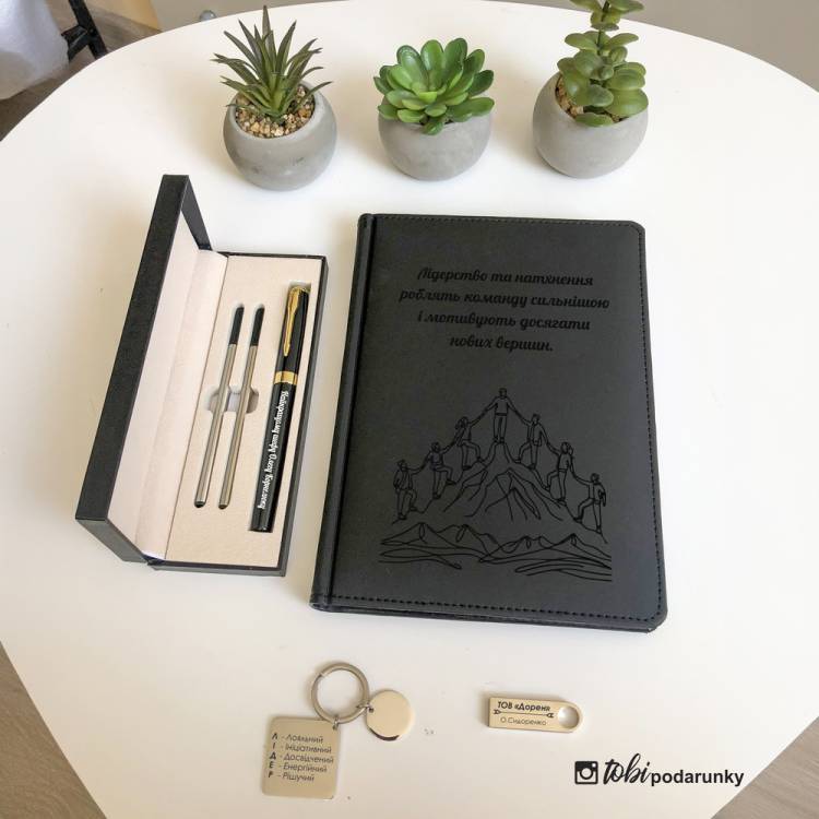 Дизайнерський Подарунок Керівнику - Комплект Аксесуарів з Іменним Написом