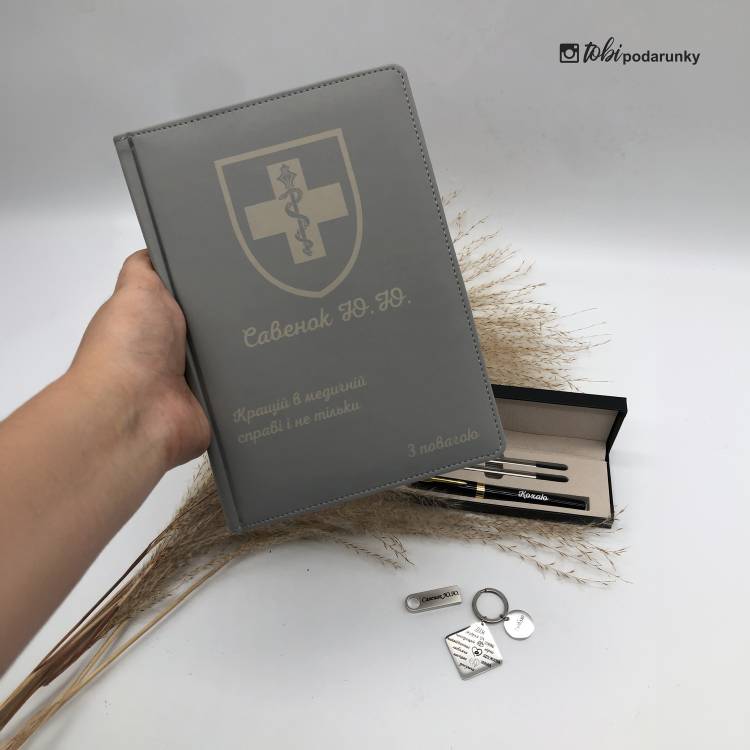 Подарок жене медику от семьи - набор аксессуаров с индивидуальной надписью