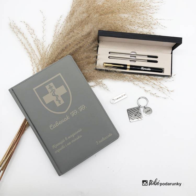 Подарок жене медику от семьи - набор аксессуаров с индивидуальной надписью