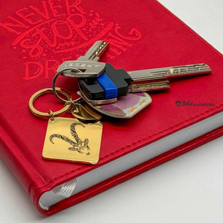 Брелок Квадратний з Персоналізованим Гравіюванням Знаки Зодіака