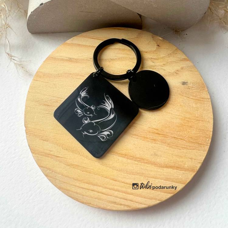 Брелок Квадратний з Персоналізованим Гравіюванням Знаки Зодіака