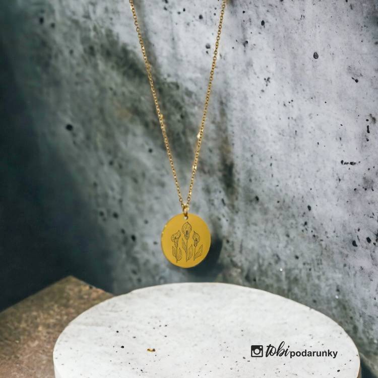 Подарунок Флористу - Кулон з Квіткою за Місяцем Народження