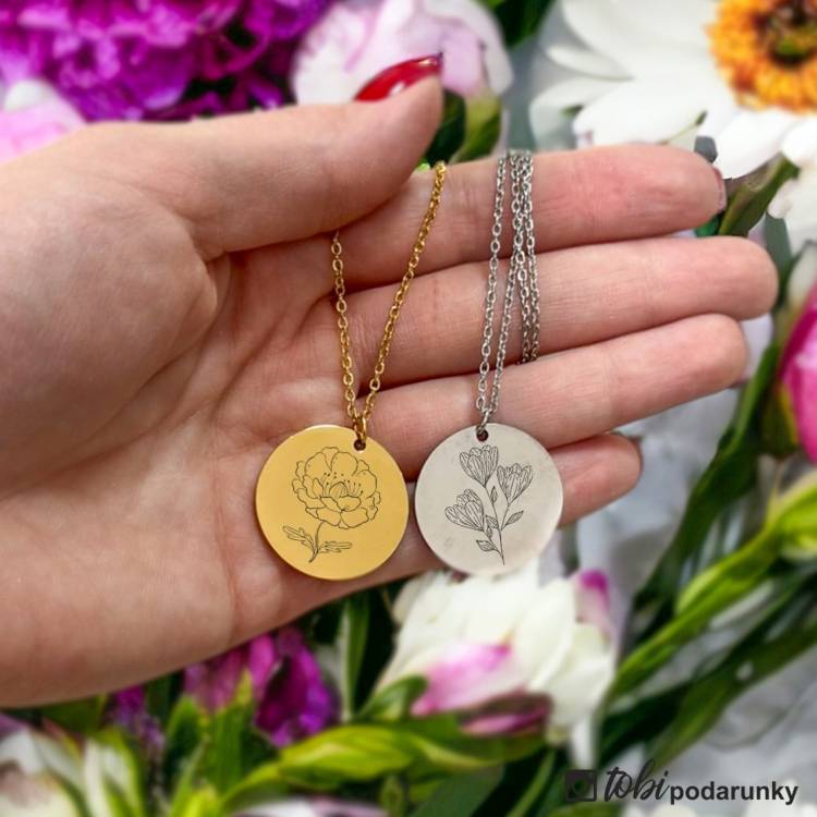 Подарунок Флористу - Кулон з Квіткою за Місяцем Народження