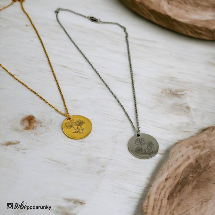 Подарунок Флористу - Кулон з Квіткою за Місяцем Народження