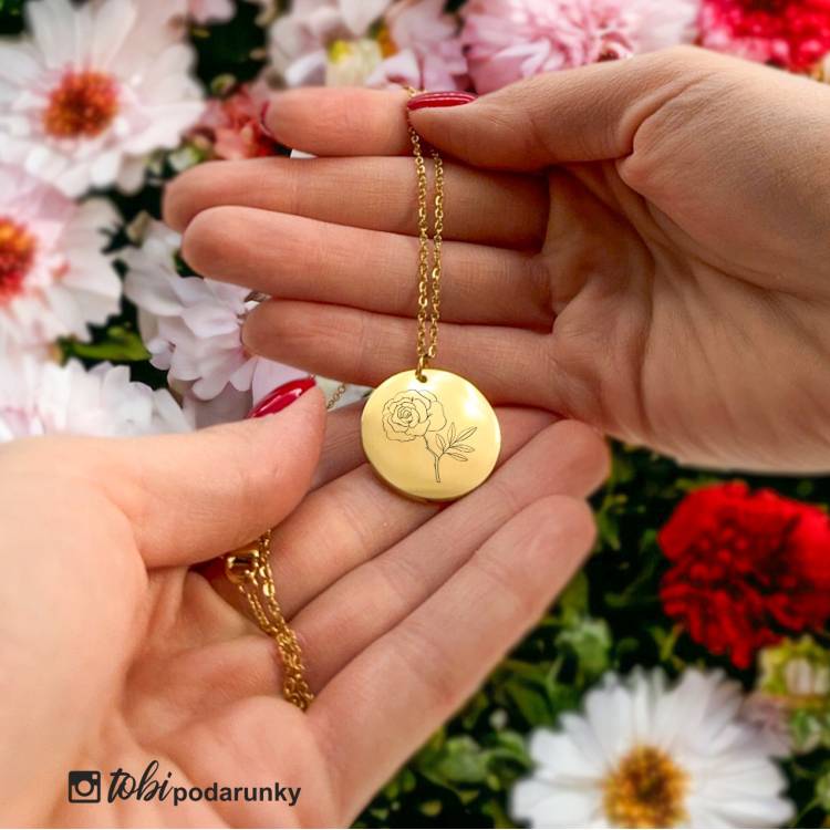 Подарунок Флористу - Кулон з Квіткою за Місяцем Народження