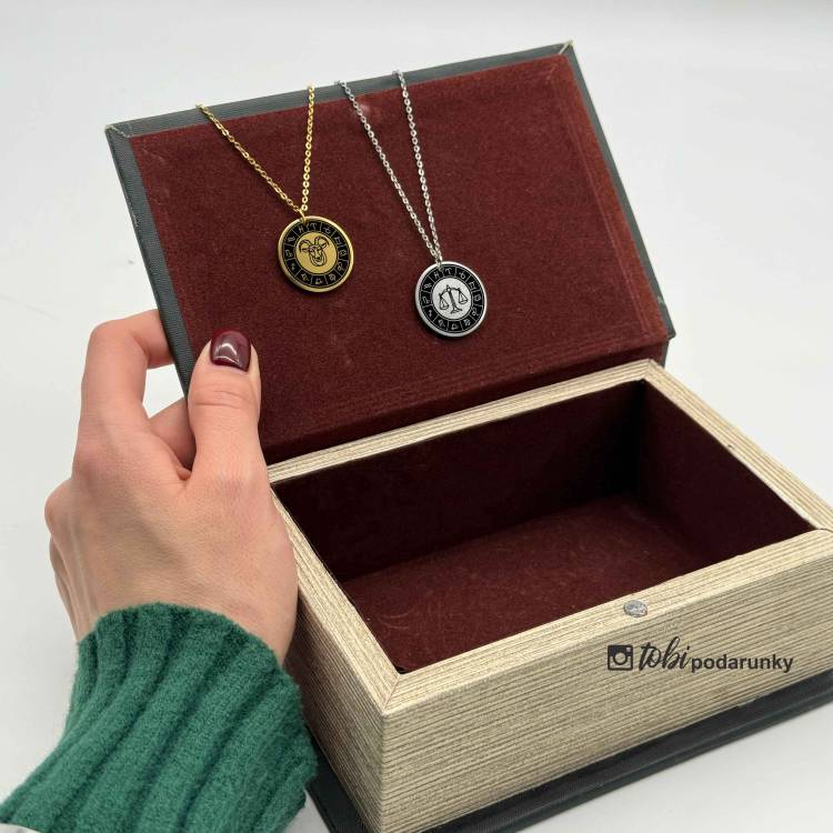 Підвіска Кругла Жіноча з Персоналізованим Гравіюванням Знаки Зодіака