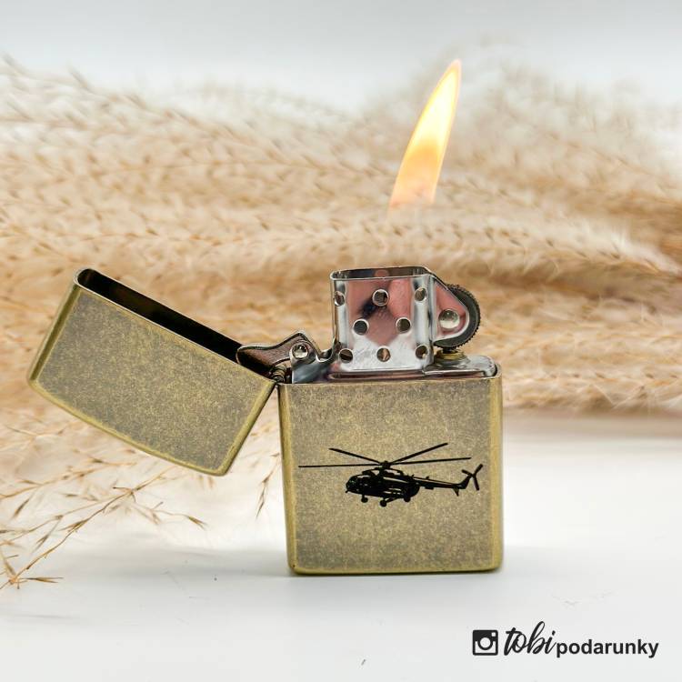 Запальничка Золота з Напиленням з Гравіюванням