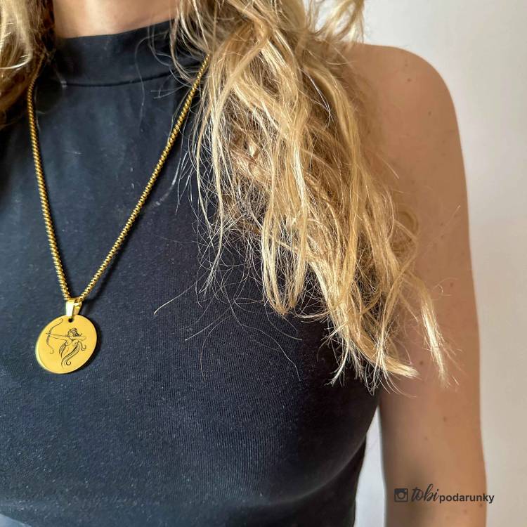 Жетон-Підвіска Кругла Велика з Персоналізованим Гравіюванням Знаки Зодіака