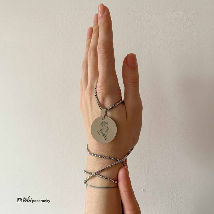 Жетон-Підвіска Кругла Велика з Персоналізованим Гравіюванням Знаки Зодіака