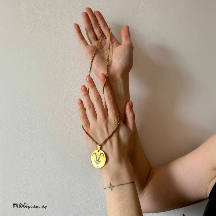 Жетон-Підвіска Кругла Велика з Персоналізованим Гравіюванням Знаки Зодіака