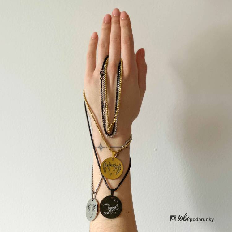 Жетон-Підвіска Кругла Велика з Персоналізованим Гравіюванням Знаки Зодіака