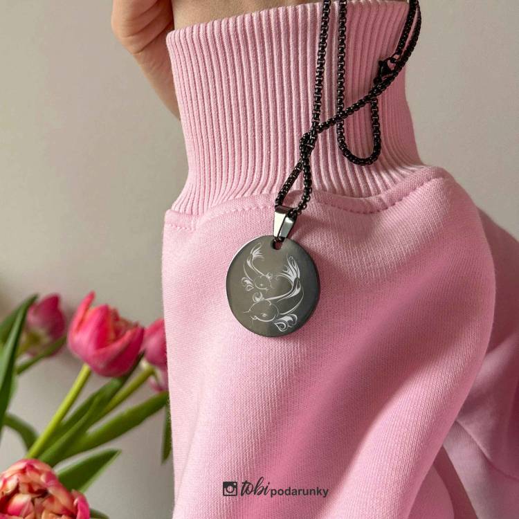 Жетон-Підвіска Кругла Велика з Персоналізованим Гравіюванням Знаки Зодіака