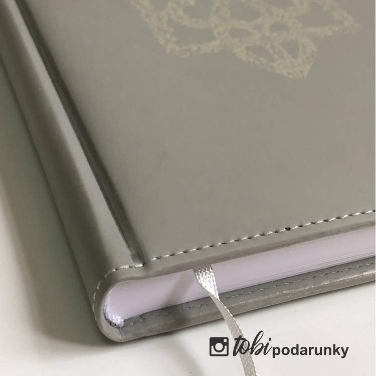 Блокнот Дневник с Гравировкой герба Украины Серый, Планер