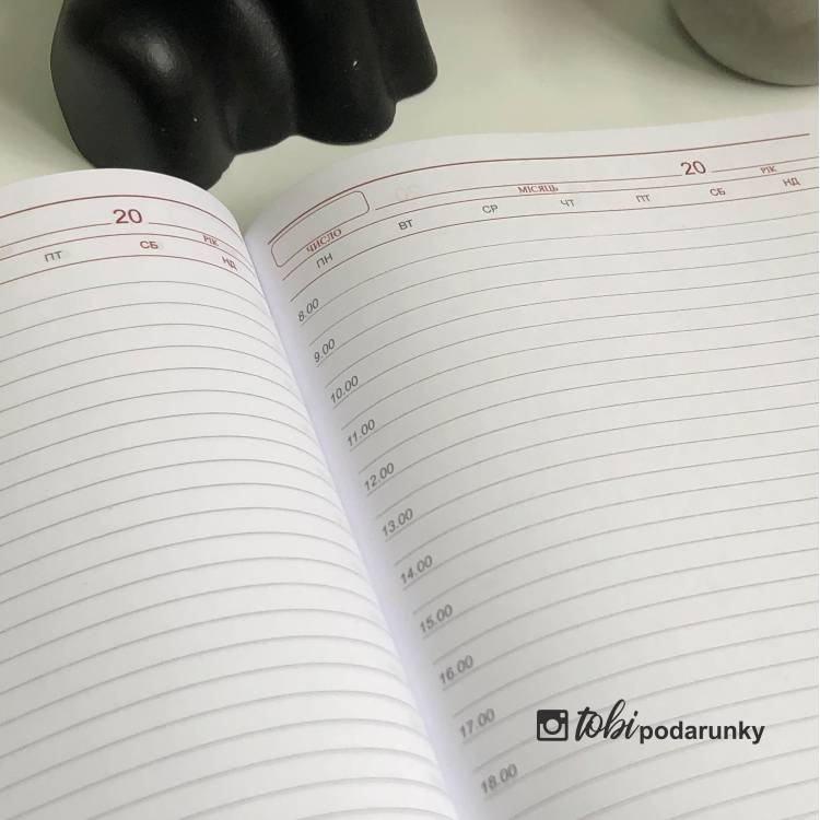 Блокнот Дневник с Гравировкой герба Украины Серый, Планер