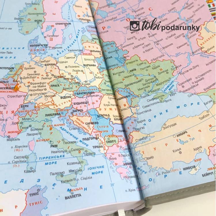 Блокнот Дневник с Гравировкой герба Украины Серый, Планер