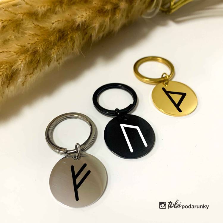 Брелок Круглий з Персоналізованим Гравіюванням Руни