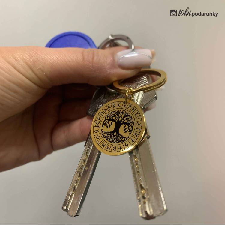 Брелок Круглий з Персоналізованим Гравіюванням Руни