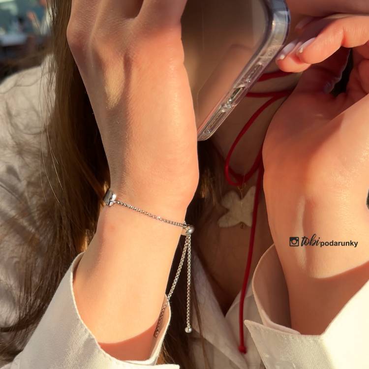 Персоналізований подарунок коханій - Браслет на ланцюжку з гравіюванням