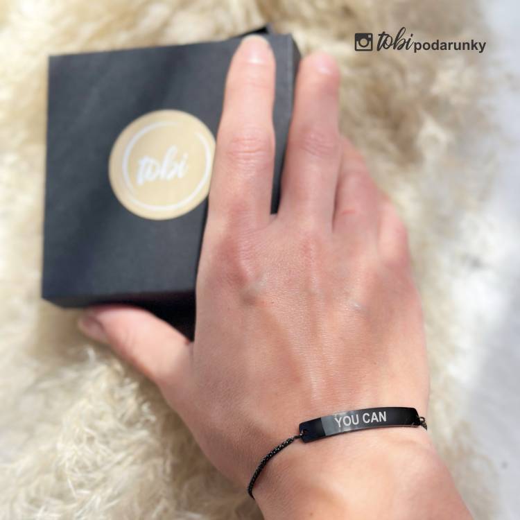 Персоналізований подарунок коханій - Браслет на ланцюжку з гравіюванням