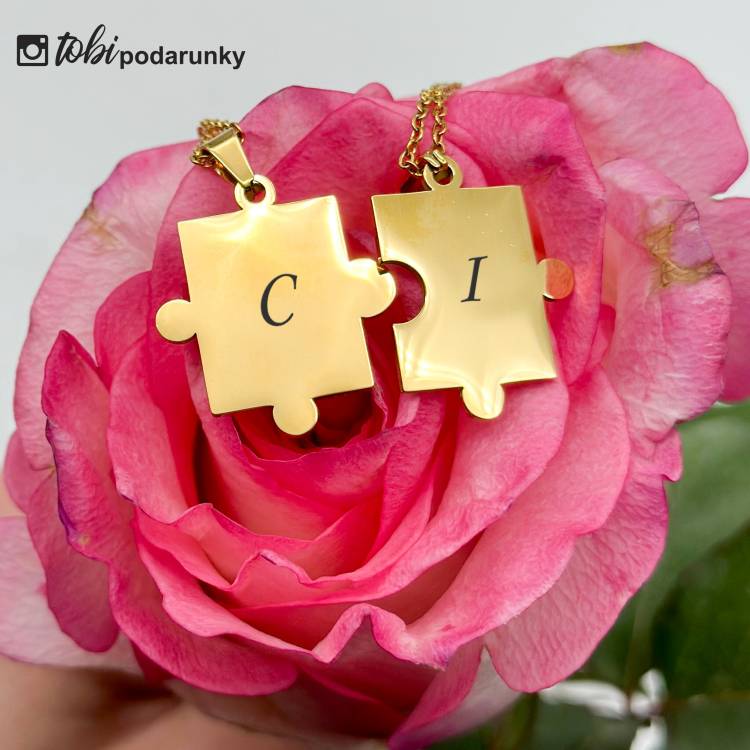 Подарунок Закоханим - Парна Підвіска Пазл з Романтичним Гравіюванням