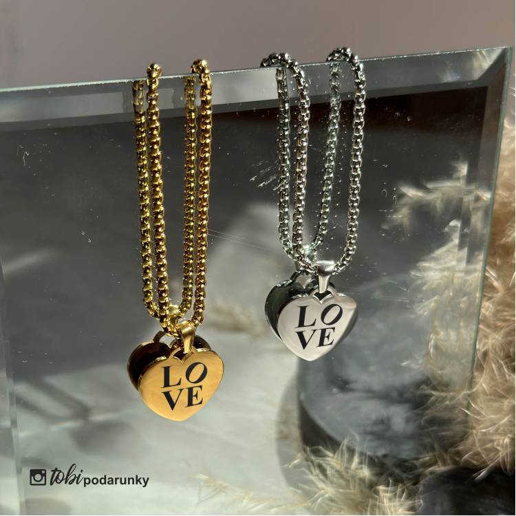 Подарунок Дівчині - Підвіска-Серце з романтичним Гравіюванням