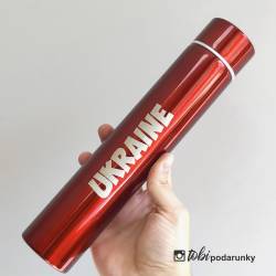 Термос с Гравировкой Красный (Держит тепло 10 часов!)