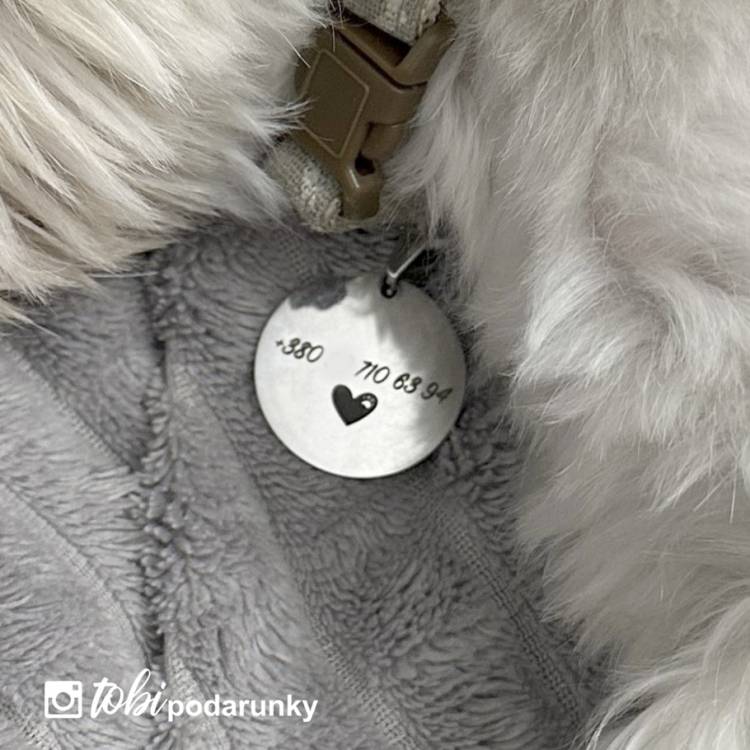 Медальйон Адресник для Собак з Індивідуальним Гравіюванням, Жетон для Собак