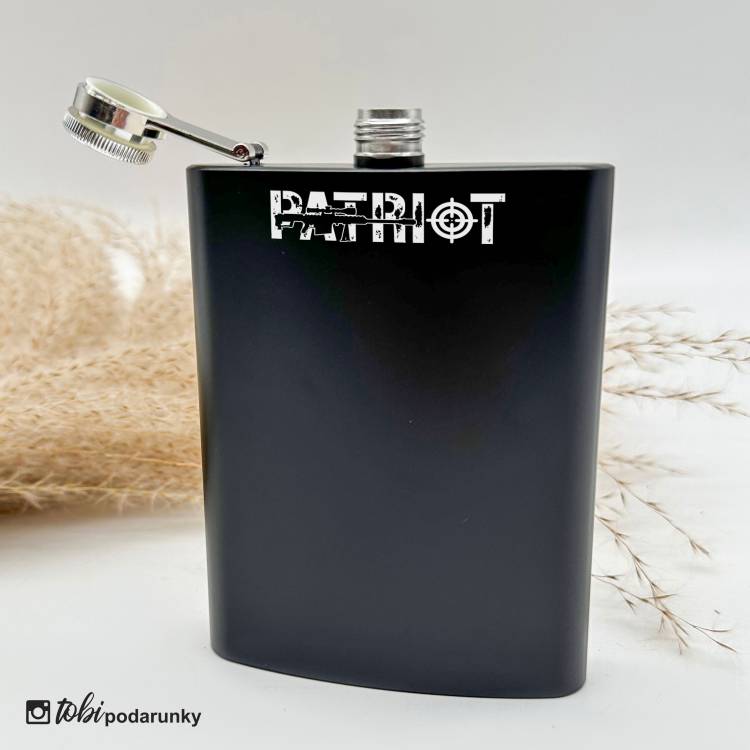 Фляга для Напитков 236 мл Черная из Нержавеющей Стали с Персонализированной Гравировкой