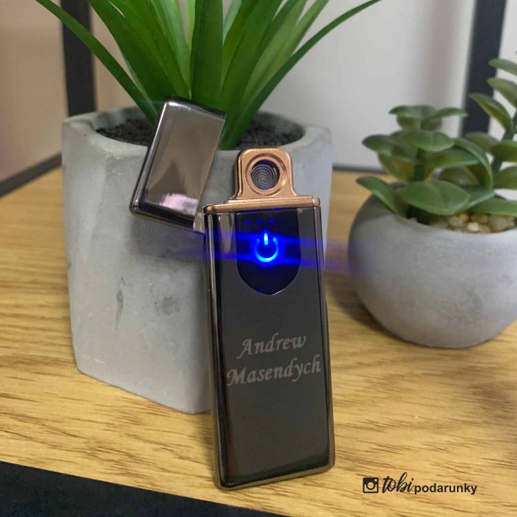 Подарок Военному - Зажигалка Спиральная USB с Персонализированной Надписью