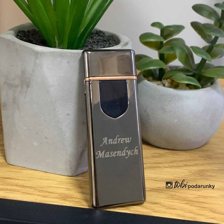 Подарок Другу - Зажигалка Спиральная USB с Персонализированной Надписью