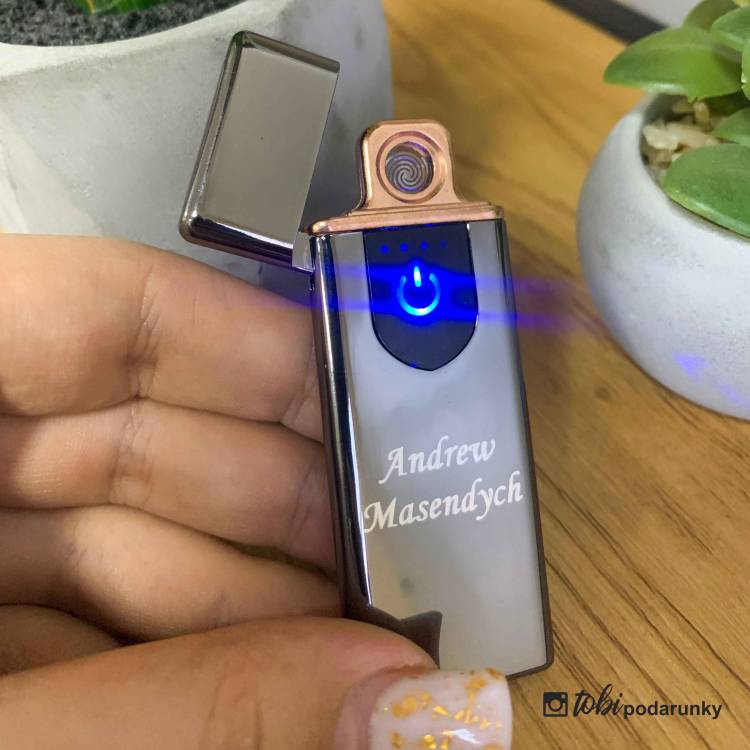 Подарок Другу - Зажигалка Спиральная USB с Персонализированной Надписью