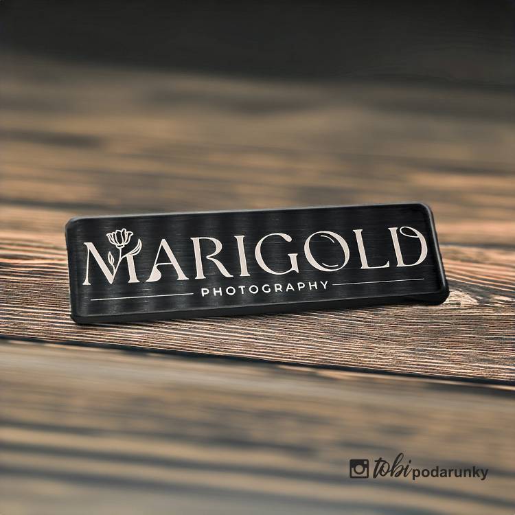 Бейдж для Фотографа Металевий з Гравіюванням, на Магніті