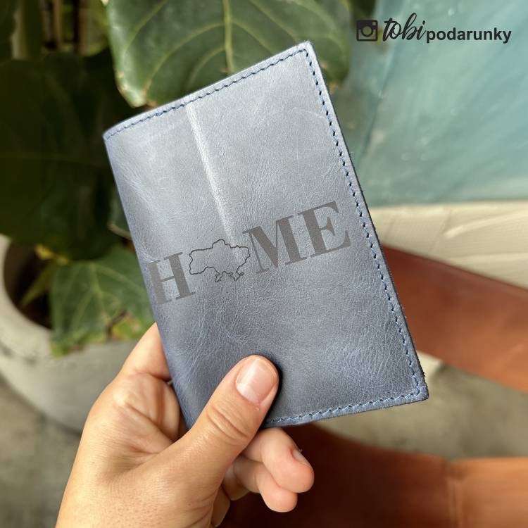 Обкладинка на Паспорт з Гравіюванням з Натуральної Шкіри