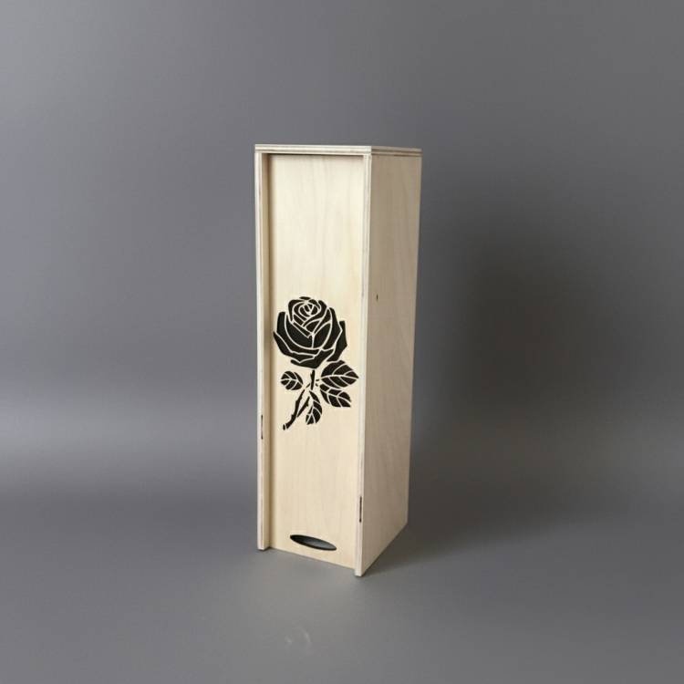 Коробка для вина з трояндою КВ-00907