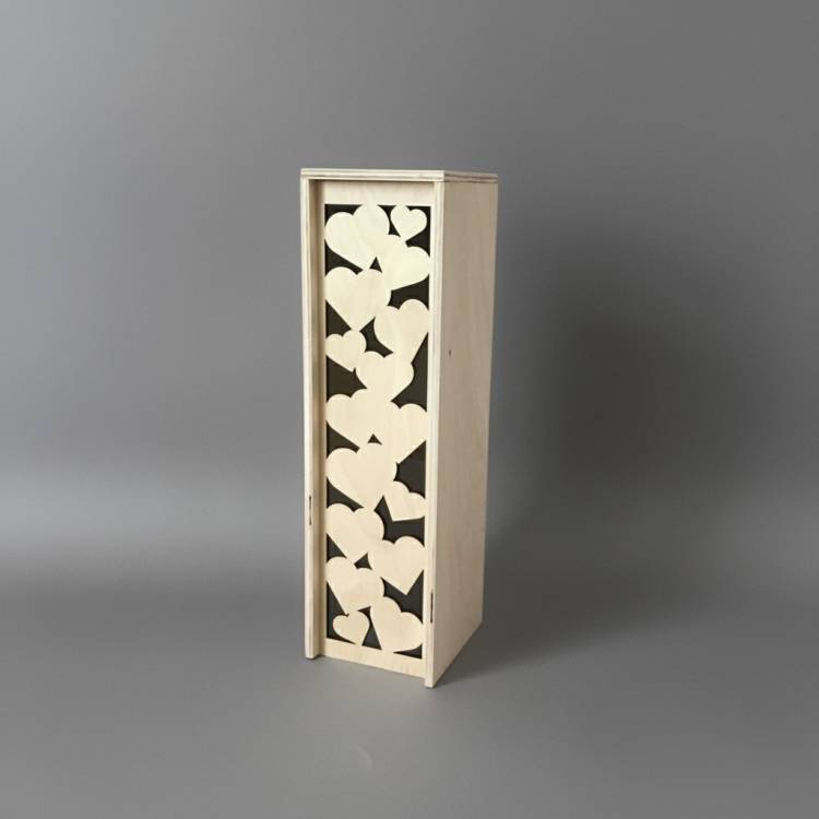 Коробка для вина з сердечками КВ-00913