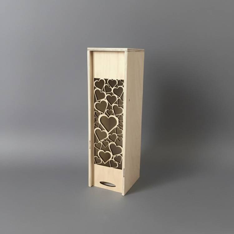 Коробка для вина з серцями КВ-00914