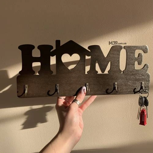 Ключниця «Home» з дерева настінна