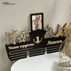 Медальниця з дерева "Бальні танці з рамкою", тримач для медалей, вішак для медалей, медальниця