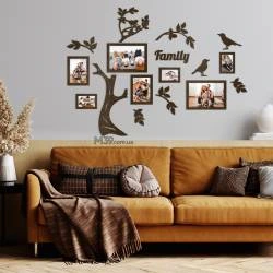 Фоторамка колаж Сімейне дерево з пташками Family