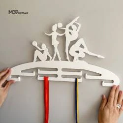 Медальниця з дерева художня гімнастика, тримач для медалей, вішалка для медалей, медальниця