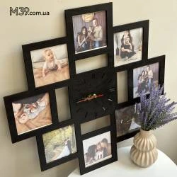 Настенные часы с фоторамками Квадрат