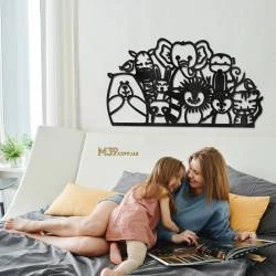 Деревянное декоративное панно в детскую Зоопарк