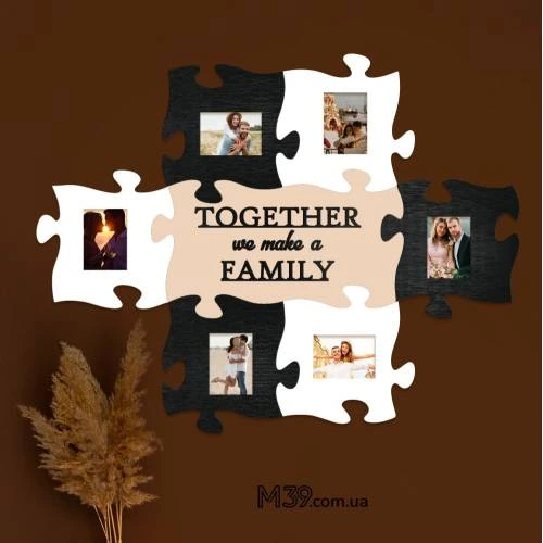 Фоторамка Пазл "Together We Are Family" Колаж з фото