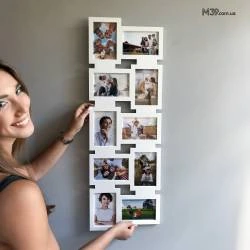 Подарунок на Річницю Друзям - Фоторамка "Геометрична" на 10 Фото
